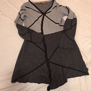 Gray Open Cardigan